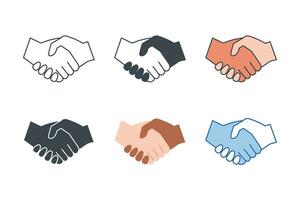 Handshake icon collection with different styles. contract agreement icon symbol vector illustration isolated on white background