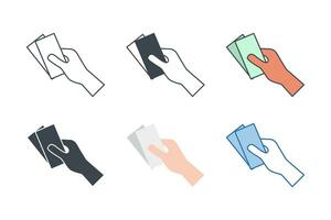 Hand Giving Money icon collection with different styles. Payment with money icon symbol vector illustration isolated on white background