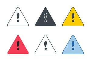 Danger warning icon collection with different styles. Exclamation Mark icon symbol vector illustration isolated on white background