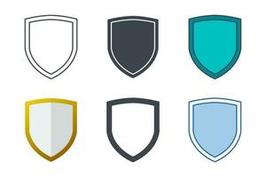 Shield icon collection with different styles. Shield Security icon symbol vector illustration isolated on white background