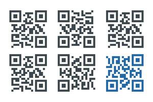 Barcode icon collection with different styles. QR Code icon symbol vector illustration isolated on white background