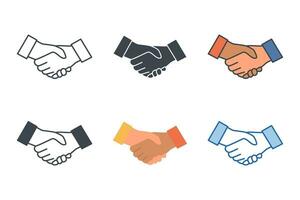 Handshake icon collection with different styles. contract agreement icon symbol vector illustration isolated on white background