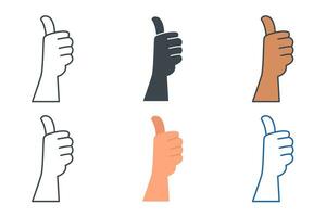 Thumbs Up icon collection with different styles. Like Thumbs Up icon symbol vector illustration isolated on white background