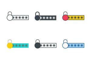 Password icon collection with different styles. Security password icon symbol vector illustration isolated on white background