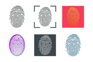 Fingerprint icon collection with different styles. Fingerprint scanning icon symbol vector illustration isolated on white background