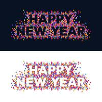 Abstract Geometric Happy New Year Greeting Design vector