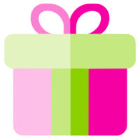 ein hell farbig Geschenk Box mit ein groß Bogen auf oben png