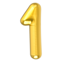 1 Nummer Party Dekoration Gold Ballon png