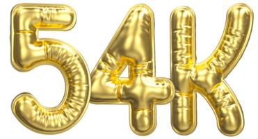 Ballon Folgen Nummer 54k Gold 3d machen png