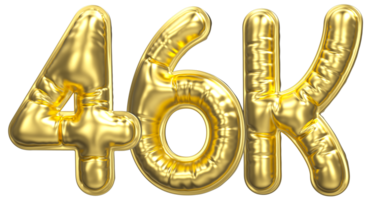 Ballon Folgen Nummer 46k Gold 3d machen png