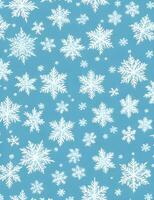 Snowflakes texture on blue photo
