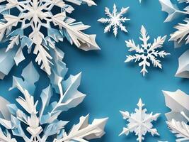 Snowflakes texture on blue photo