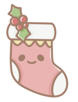 kawaii pastello calza Natale elemento mano disegnato illustrazione png
