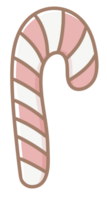 Kawaii pastel candycane christmas element hand drawn illustration png