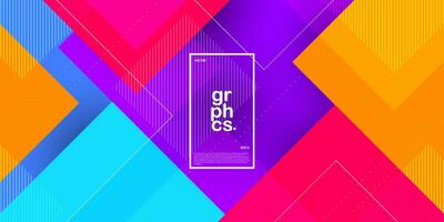 Orange, blue, purple and red square template overlap abstract background colorful design. Eps10 Vector