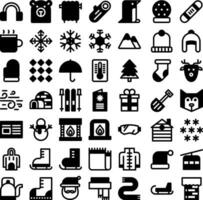 Vector of Winter Icon Set Solid. Perfect for user interface, new application.