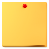 yellow note with red pin png