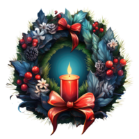 colección de aislado objeto ilustraciones Navidad guirnalda Navidad regalo velas hermosa brillante color dibujos animados . ai generado png