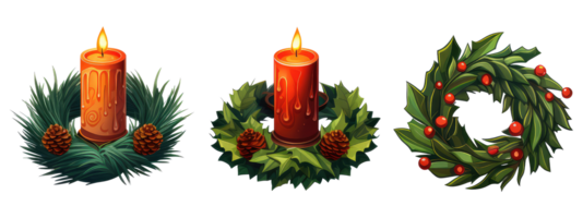 Navidad regalo velas hermosa brillante color . ai generado png