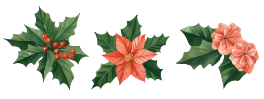 Watercolor Christmas Graphics . AI Generated png
