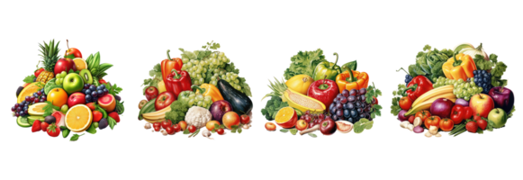 nutriente frutta e verdure . ai generato png