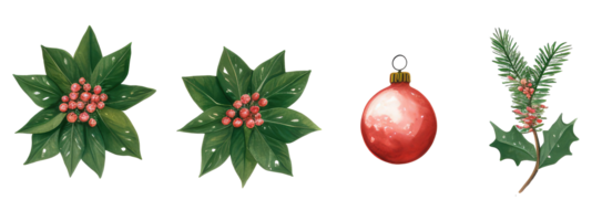 Watercolor Christmas Graphics . AI Generated png