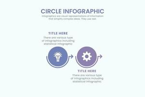 Minimal business circle infographic design template for cycling diagram. presentation and round chart. Business concept with 2 stages. Modern flat vector illustration for data visualization.