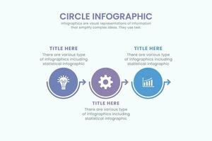 Minimal business circle infographic design template for cycling diagram. presentation and round chart. Business concept with 3 stages. Modern flat vector illustration for data visualization.