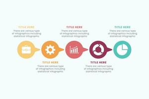 Presentation Business Circle Infographic Template With 5 Step Elements Vector Illustration