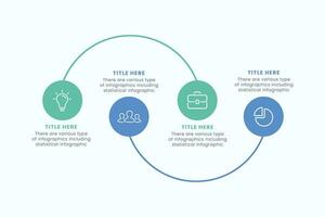 Presentation Business Circle Infographic Template With 4 Step Elements Vector Illustration