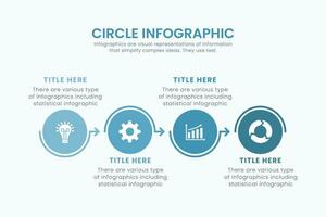 Minimal business circle infographic design template for cycling diagram. presentation and round chart. Business concept with 4 stages. Modern flat vector illustration for data visualization.