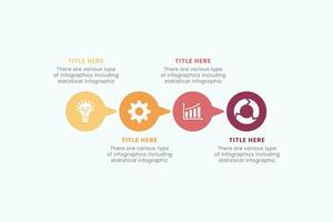 Presentation Business Circle Infographic Template With 4 Step Elements Vector Illustration