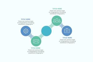 Presentation Business Circle Infographic Template With 4 Step Elements Vector Illustration