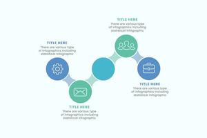 Presentation Business Circle Infographic Template With 4 Step Elements Vector Illustration