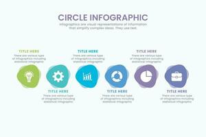 Minimal business circle infographic design template for cycling diagram. presentation and round chart. Business concept with 6 stages. Modern flat vector illustration for data visualization.