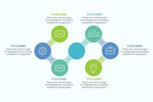 Presentation Business Circle Infographic Template With 6 Step Elements Vector Illustration