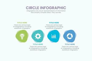 Minimal business circle infographic design template for cycling diagram. presentation and round chart. Business concept with 4 stages. Modern flat vector illustration for data visualization.