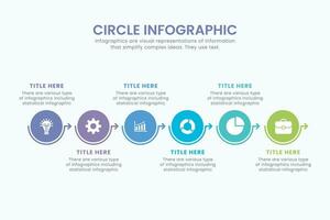 mínimo negocio circulo infografía diseño modelo para ciclismo diagrama. presentación y redondo cuadro. negocio concepto con 6 6 etapas moderno plano vector ilustración para datos visualización.