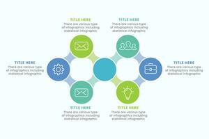 Presentation Business Circle Infographic Template With 6 Step Elements Vector Illustration