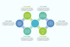 Presentation Business Circle Infographic Template With 6 Step Elements Vector Illustration