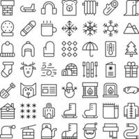 Vector of Winter Icon Set Thin. Perfect for user interface, new application.