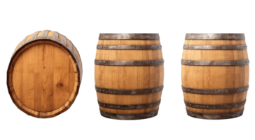 Wooden barrel . AI Generated png