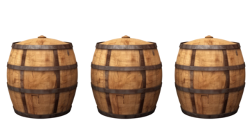 Wooden barrel . AI Generated png