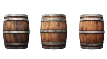 Wooden barrel . AI Generated png