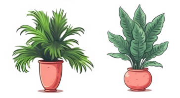 set of decorative plant . AI Generated png