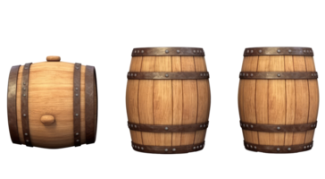 Wooden barrel . AI Generated png