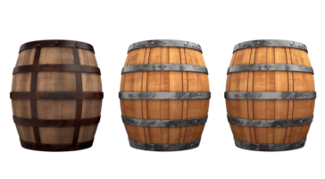 Wooden barrel . AI Generated png