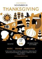 Thanksgiving Day People A4 Vertical Advertisement vector