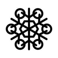invierno monocromo elemental copo de nieve garabatear icono vector