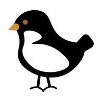 Luxury Bullfinch Bird White Breast Boho Style Icon vector